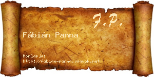 Fábián Panna névjegykártya