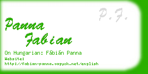 panna fabian business card