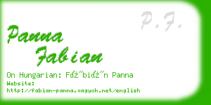 panna fabian business card